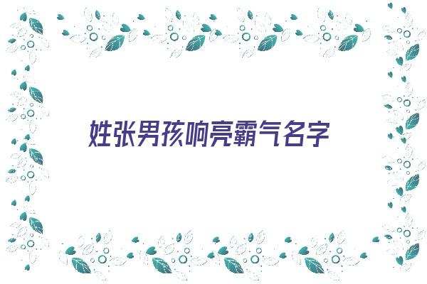 姓张男孩响亮霸气名字《姓张男孩响亮霸气名字两个字》