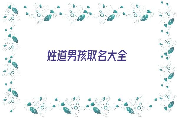 姓道男孩取名大全《姓道男孩取名大全两个字》