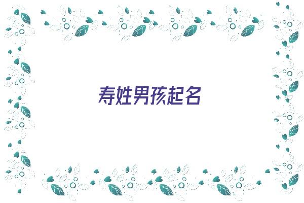 寿姓男孩起名《姓寿的男孩名字》