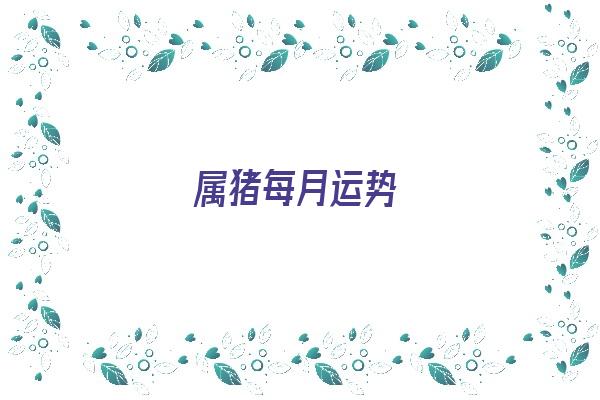 属猪每月运势《2024年属猪每月运势》