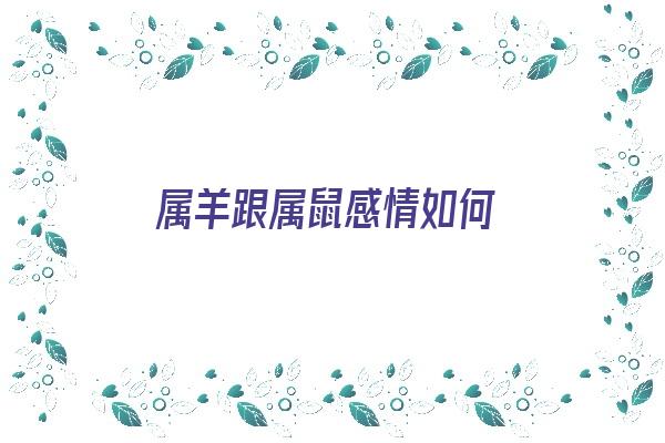  属羊跟属鼠感情如何《属羊跟属鼠感情如何呢》 生肖运势