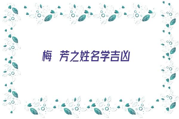 梅艶芳之姓名学吉凶《梅芳名字解析》