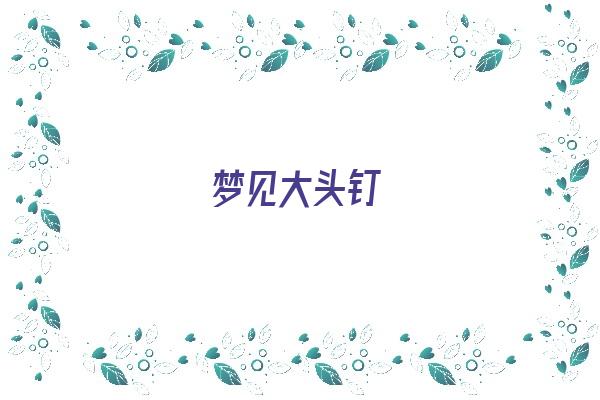  梦见大头钉《梦见大头钉是什么意思》 周公解梦