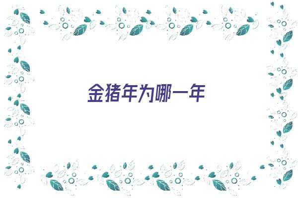  金猪年为哪一年《金猪年为哪一年出生的》 生肖运势