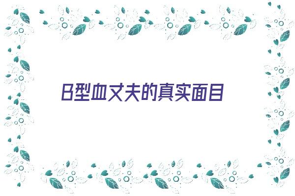 B型血丈夫的真实面目《b型血的老公》